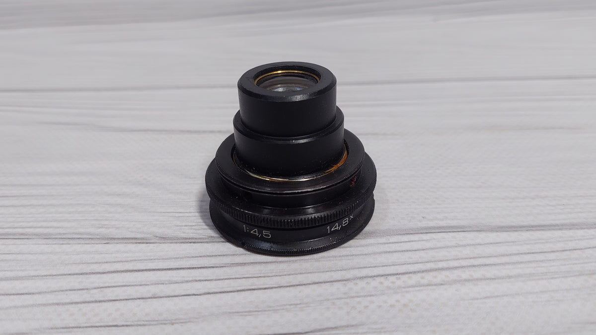 RARE Sharp OMP 1-60-1 60mm f/4.5 USSR Micro Macro 14.8x lens M39 BeLOMO