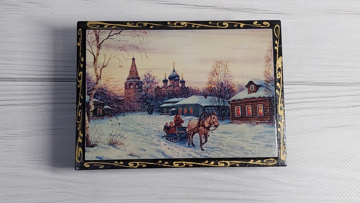 Vintage papier-mâché lacquer box.