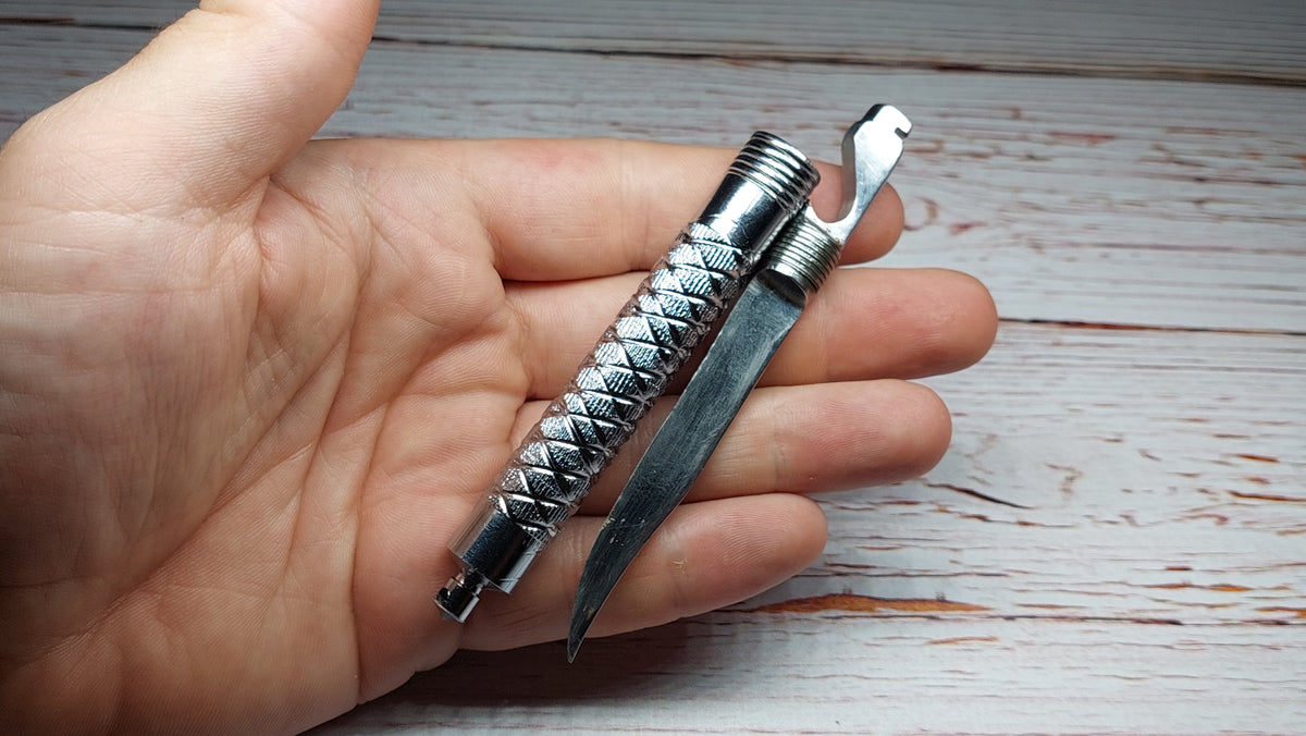 vintage "Barrel" knife, folding pocket knife, bottle opener, handmade knife.
