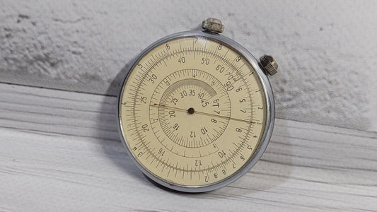 Vintage round rule 1965.pocket calculator, Math tool, Mathematics Round slide rule