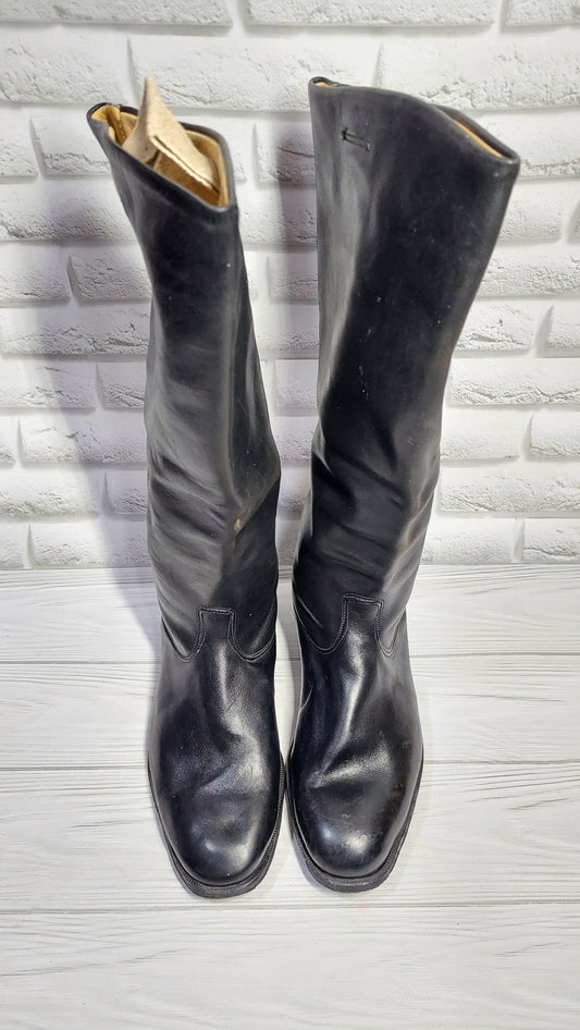 Vintage Soviet chrome-plated officer boots, size 41
