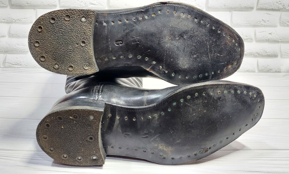 Vintage Soviet chrome-plated officer boots, size 41