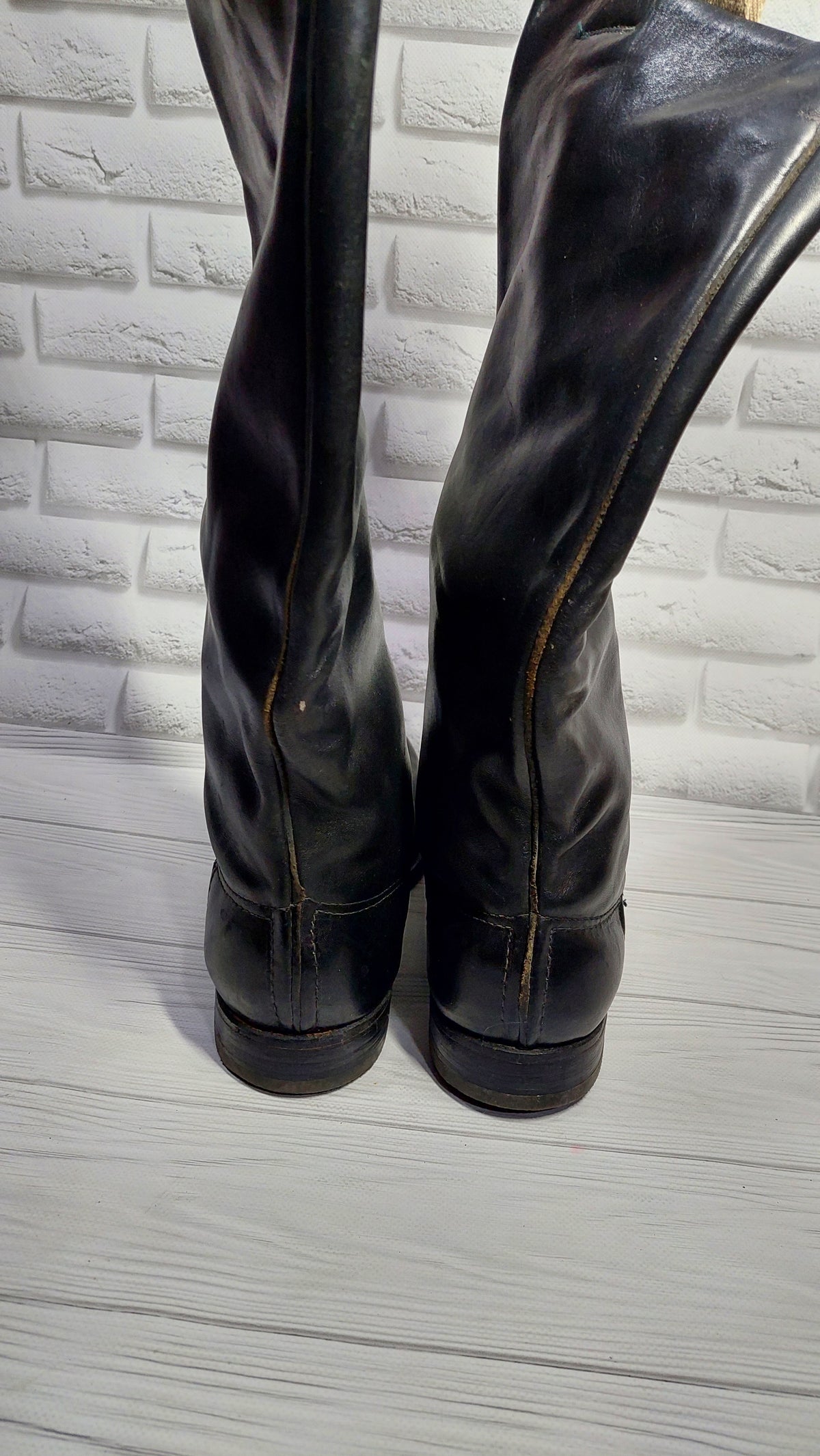 Vintage Soviet chrome-plated officer boots, size 41