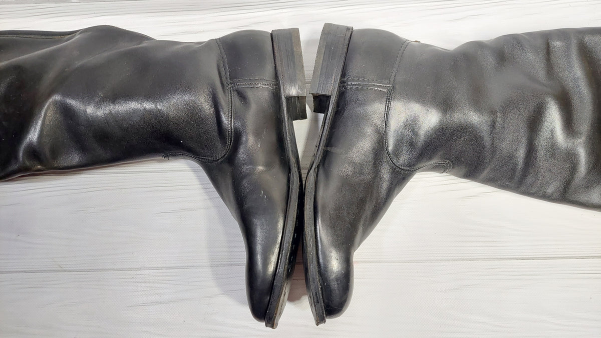 Vintage Soviet chrome-plated officer boots, size 41