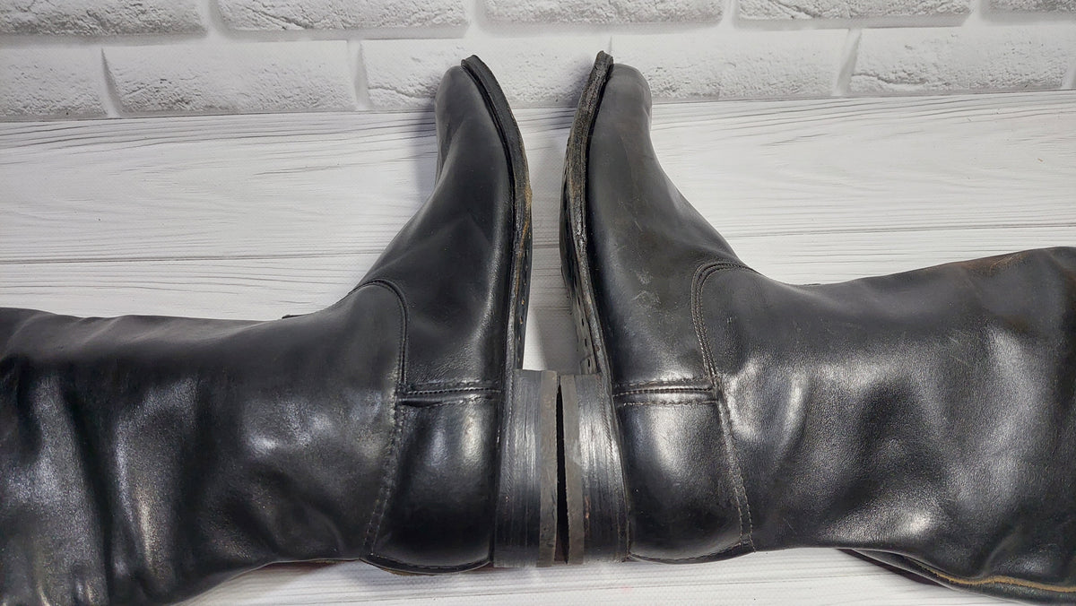 Vintage Soviet chrome-plated officer boots, size 41
