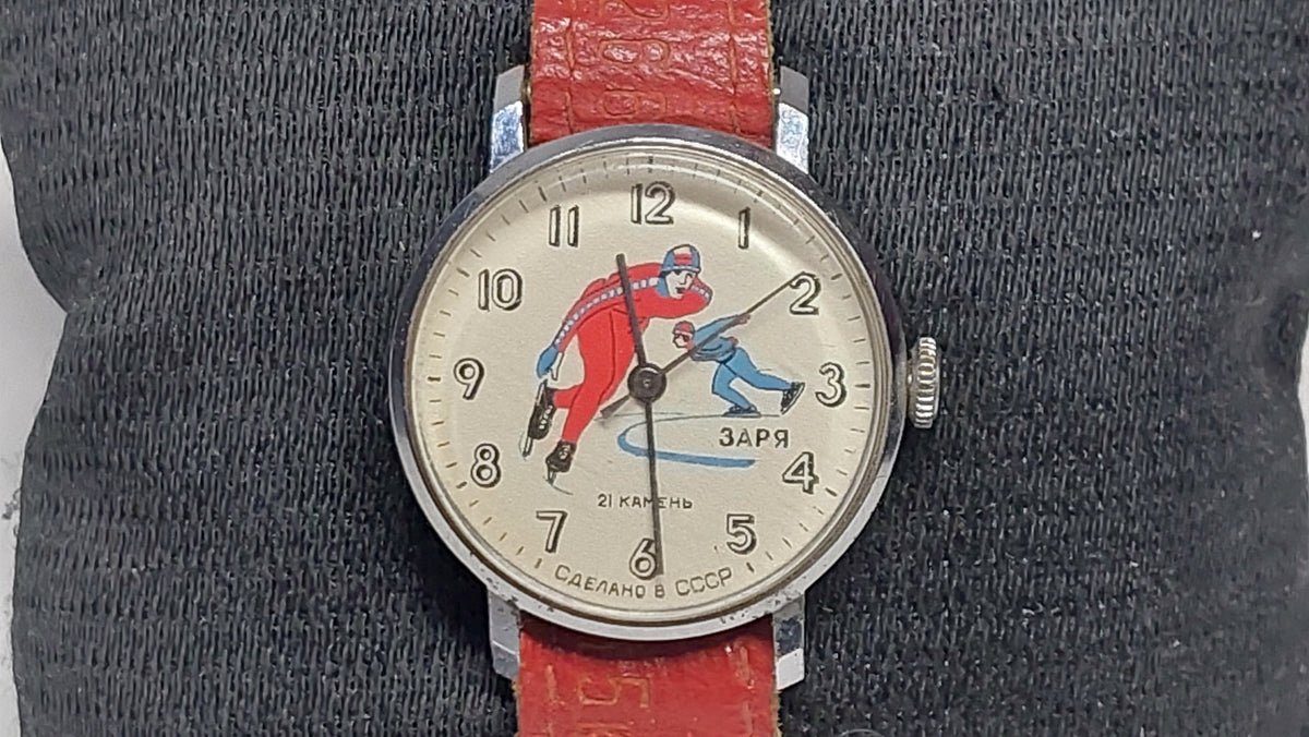 Soviet vintage children's watches Mechanical watches ZARYA skaters Mechanical watches of the USSR.