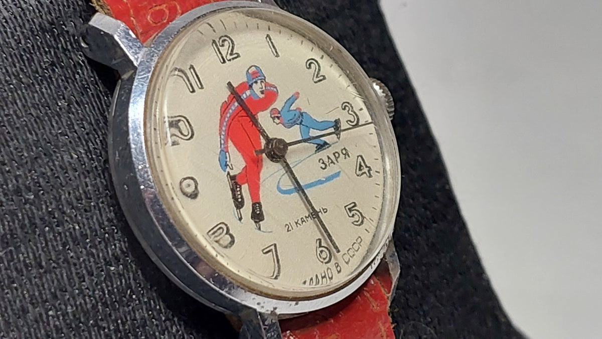 Soviet vintage children's watches Mechanical watches ZARYA skaters Mechanical watches of the USSR.