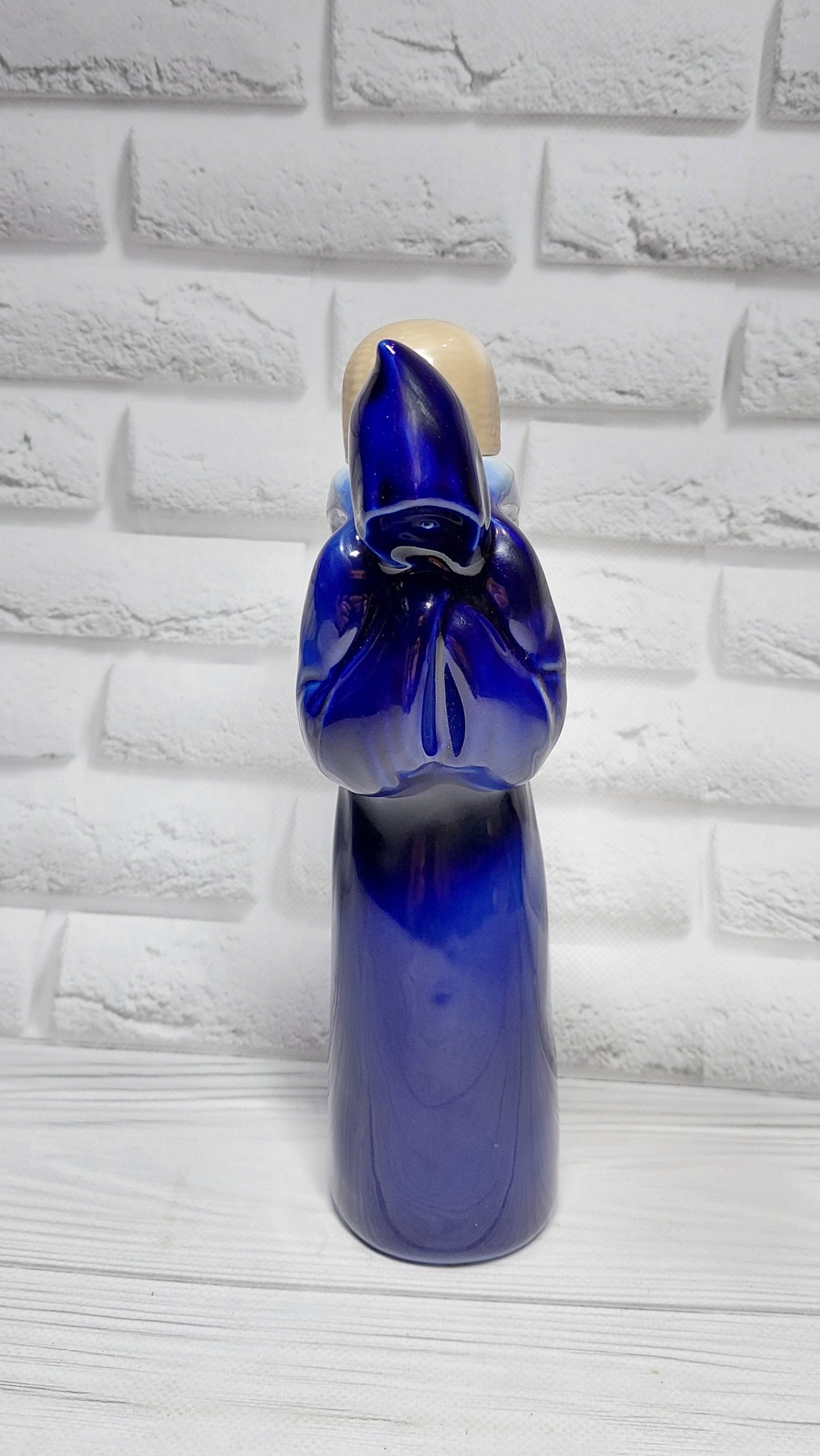 Decanter-bottle porcelain MONK cobalt USSR.