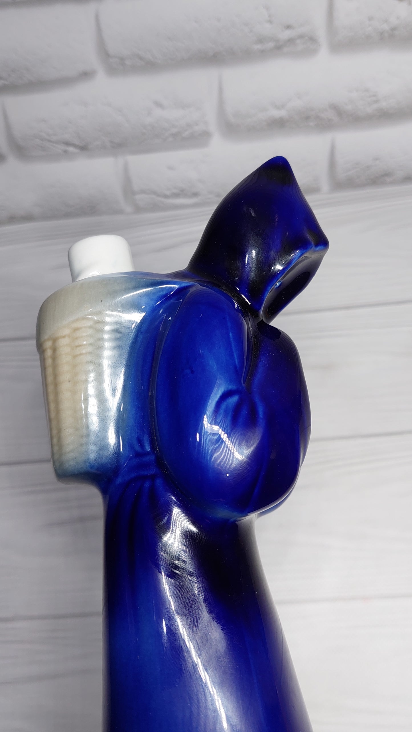 Decanter-bottle porcelain MONK cobalt USSR.