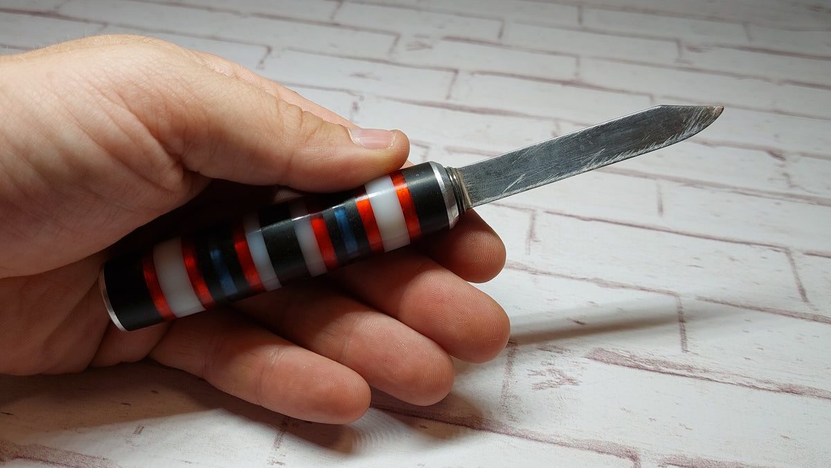 Soviet vintage bottle opener handmade knife "Barrel", Soviet pocket folding knife, knife, bottle opener, handmade knife