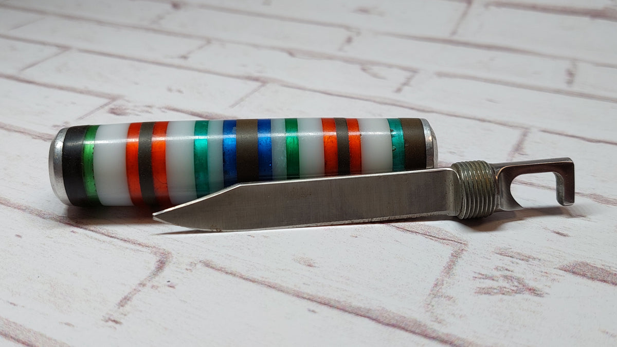 Soviet vintage bottle opener handmade knife "Barrel", Soviet pocket folding knife, knife, bottle opener, handmade knife