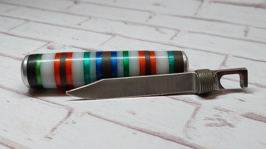Soviet vintage bottle opener handmade knife "Barrel", Soviet pocket folding knife, knife, bottle opener, handmade knife