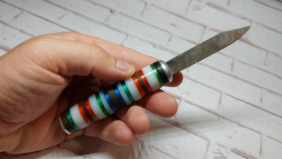 Soviet vintage bottle opener handmade knife "Barrel", Soviet pocket folding knife, knife, bottle opener, handmade knife