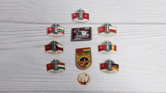 10 Soviet Union Space Badges.