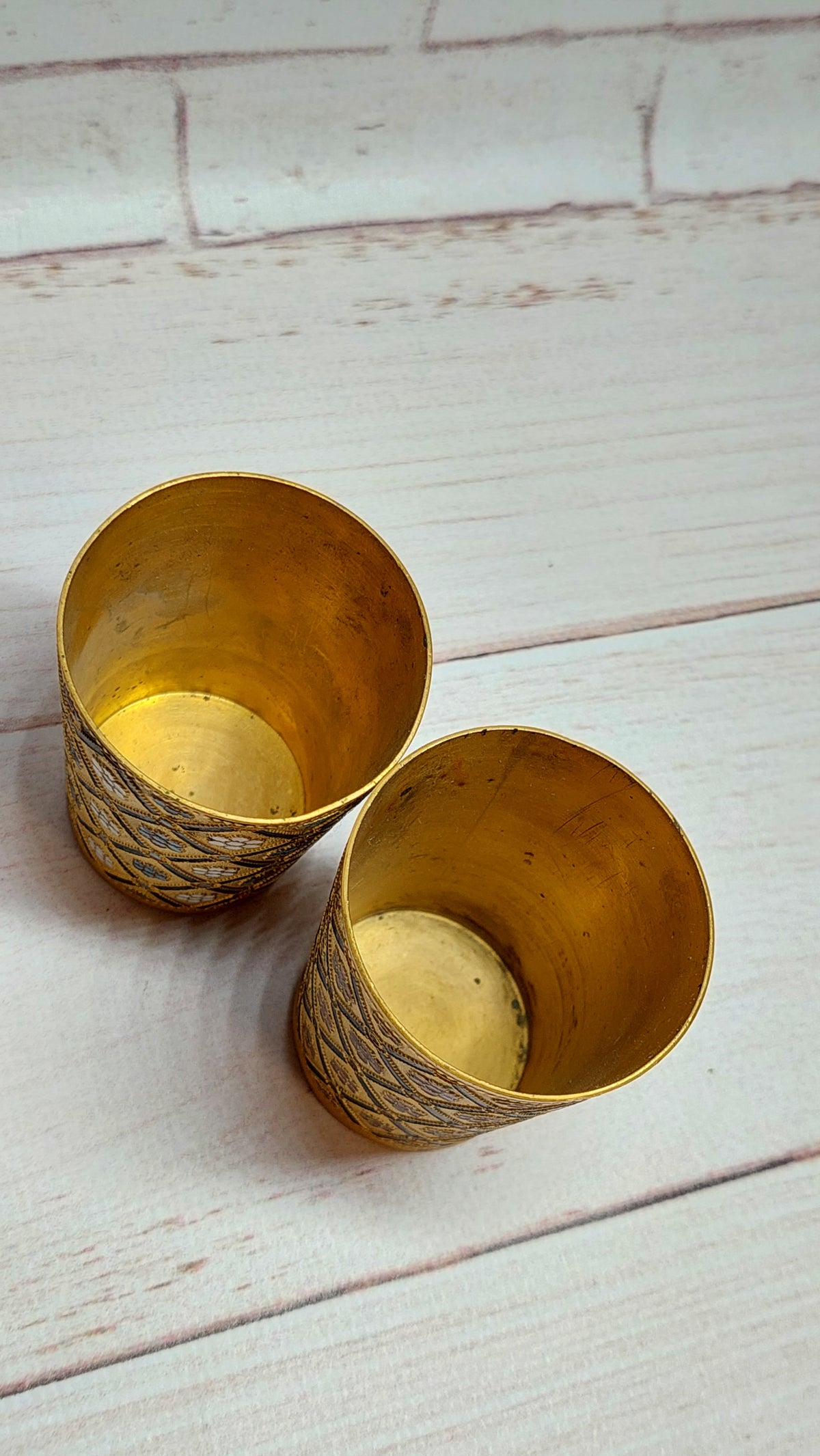 Gorgeous beautiful Two glasses gilded in enamel Made in USSR