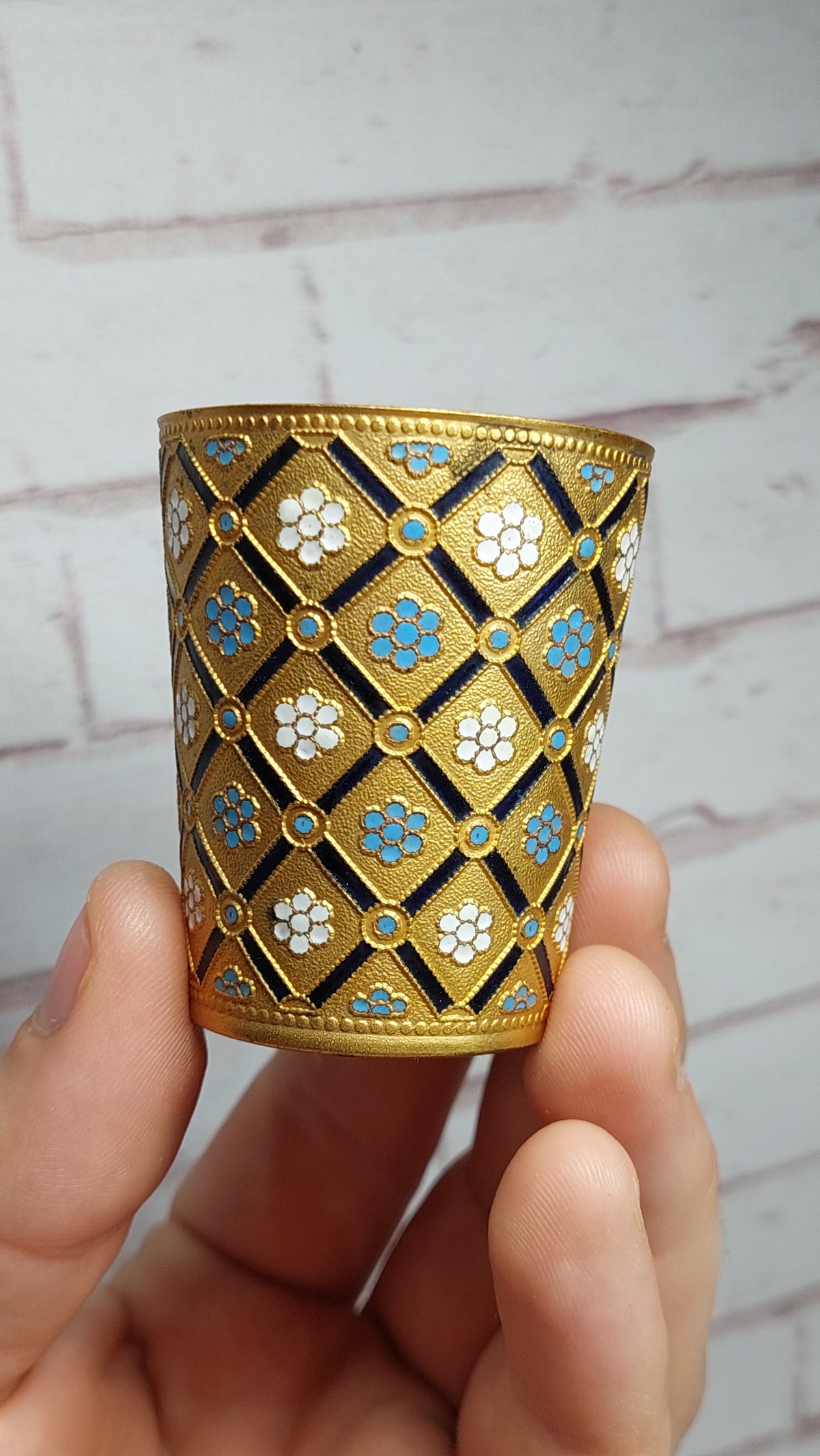 Gorgeous beautiful Two glasses gilded in enamel Made in USSR