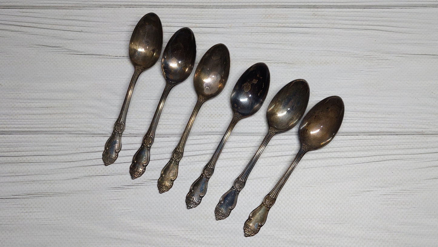 coffee spoons ROSE vintage with quality mark made in USSR cupronickel silver plated coffee spoons