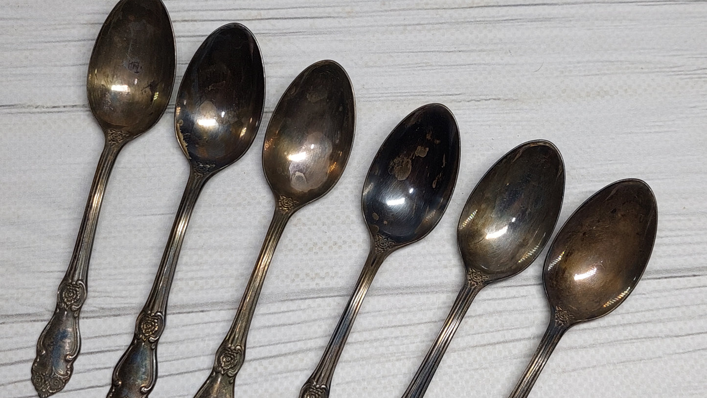 coffee spoons ROSE vintage with quality mark made in USSR cupronickel silver plated coffee spoons