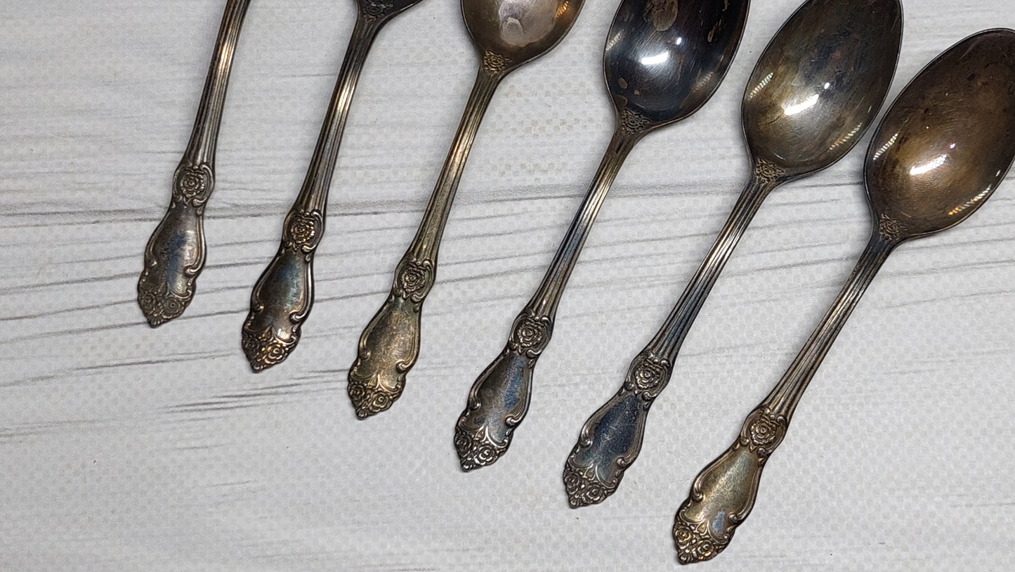 coffee spoons ROSE vintage with quality mark made in USSR cupronickel silver plated coffee spoons