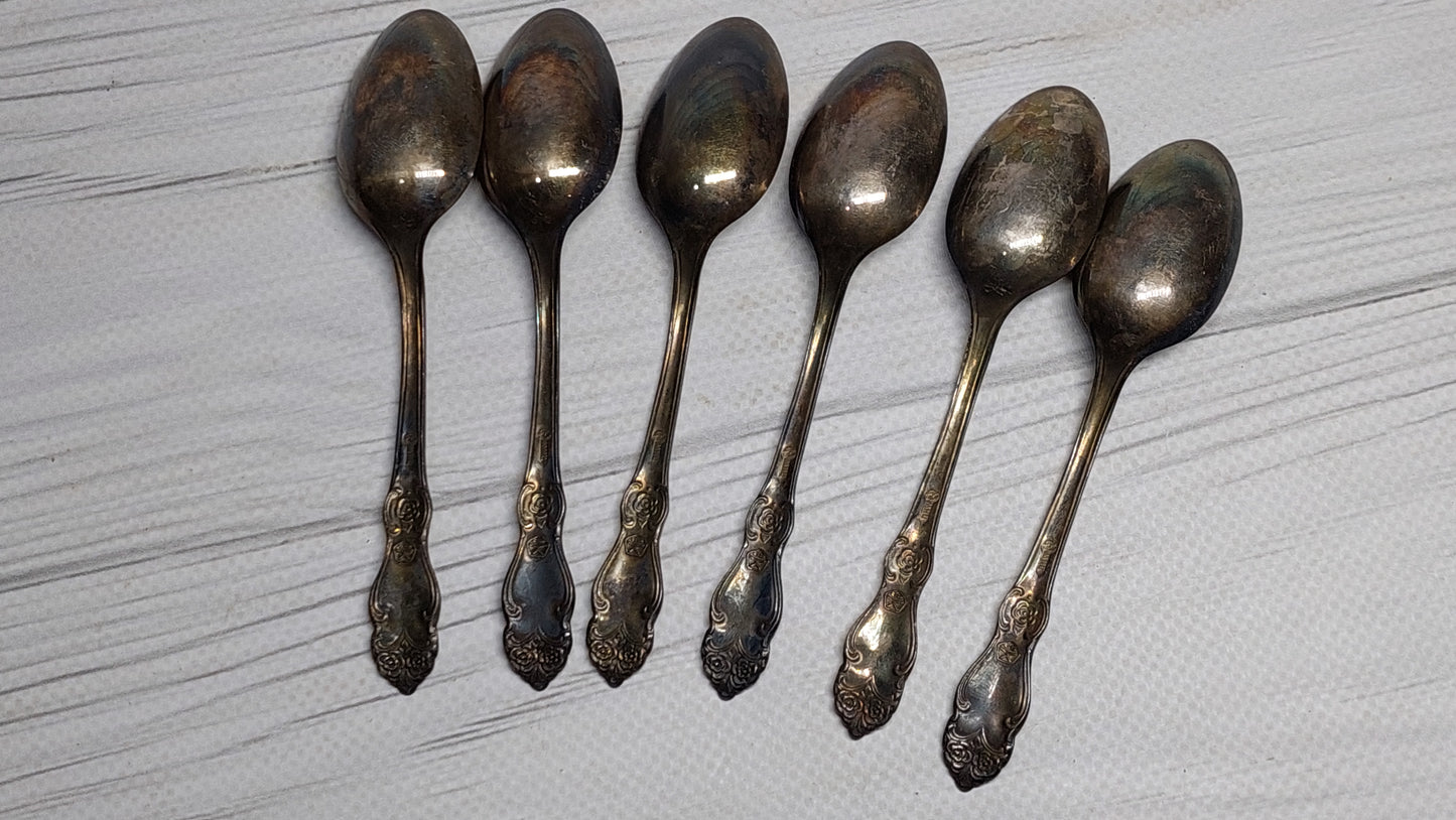 coffee spoons ROSE vintage with quality mark made in USSR cupronickel silver plated coffee spoons