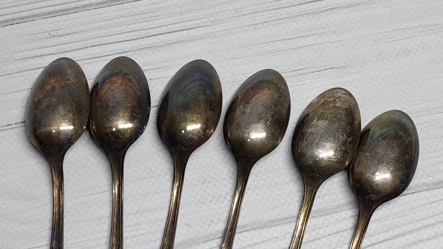 coffee spoons ROSE vintage with quality mark made in USSR cupronickel silver plated coffee spoons