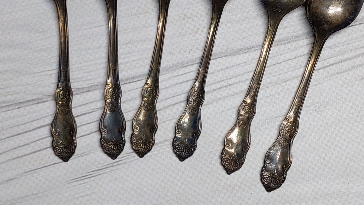 coffee spoons ROSE vintage with quality mark made in USSR cupronickel silver plated coffee spoons