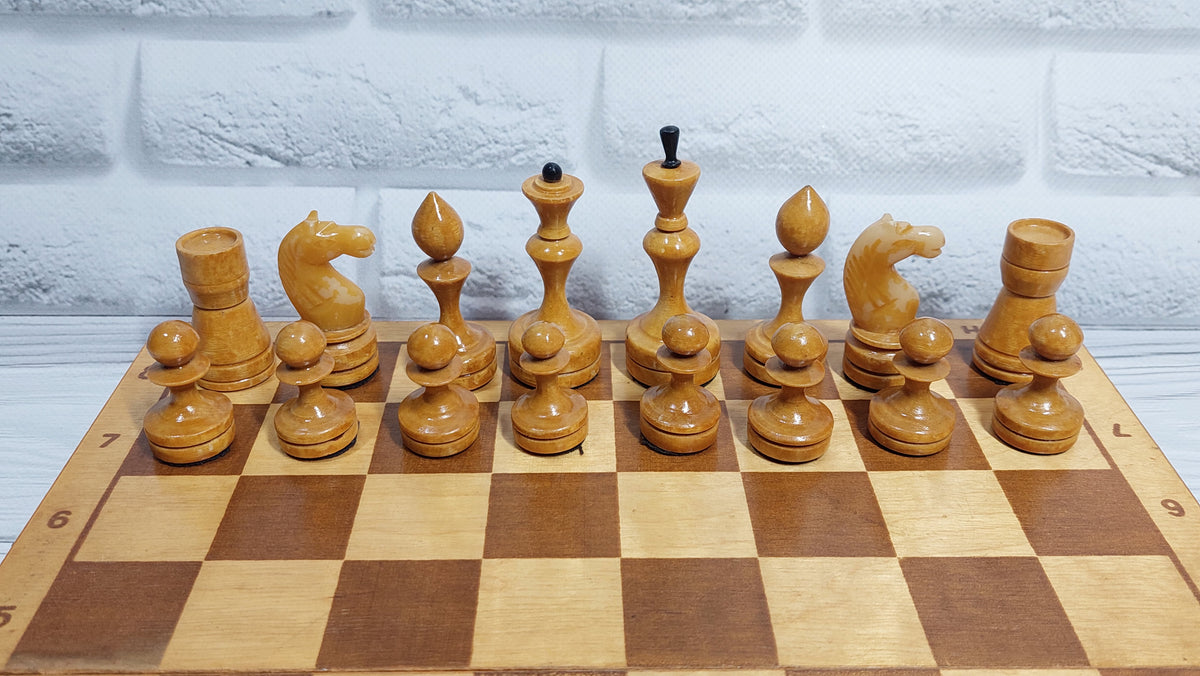 Beautiful Soviet wooden chess. A great gift for chess lovers!