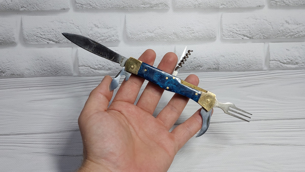 Multitool opener soviet knife Metalist Kharkov folding knife opener made in the USSR.
