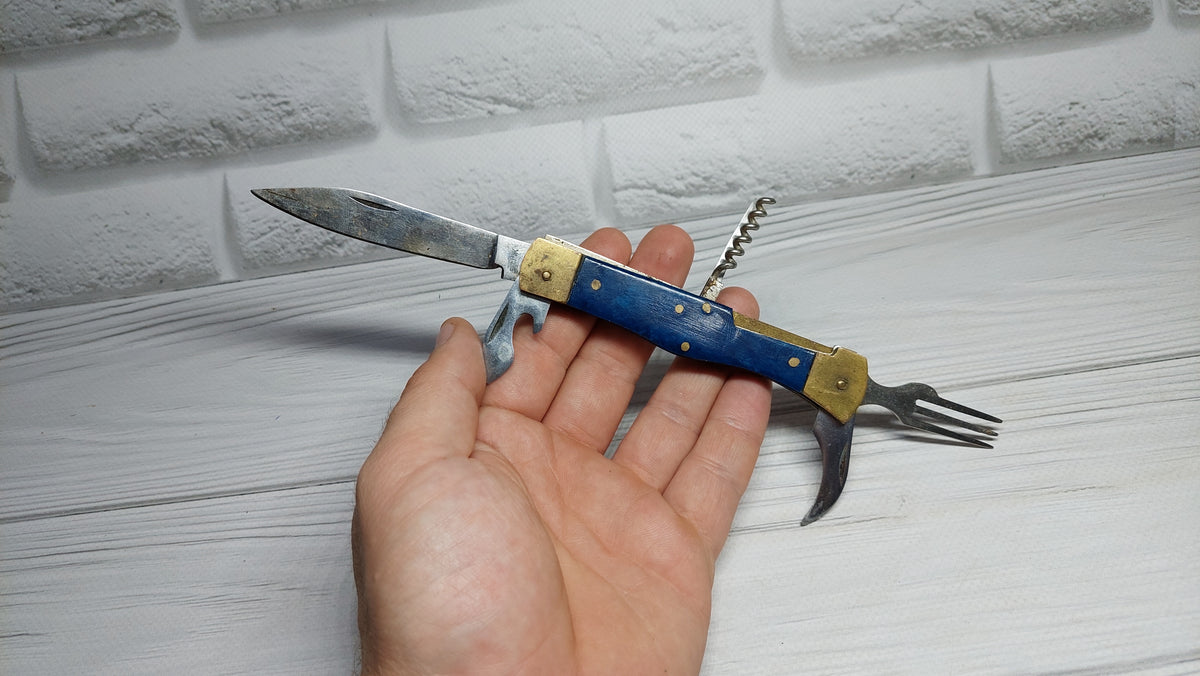 Multitool opener soviet knife Metalist Kharkov folding knife opener made in the USSR.