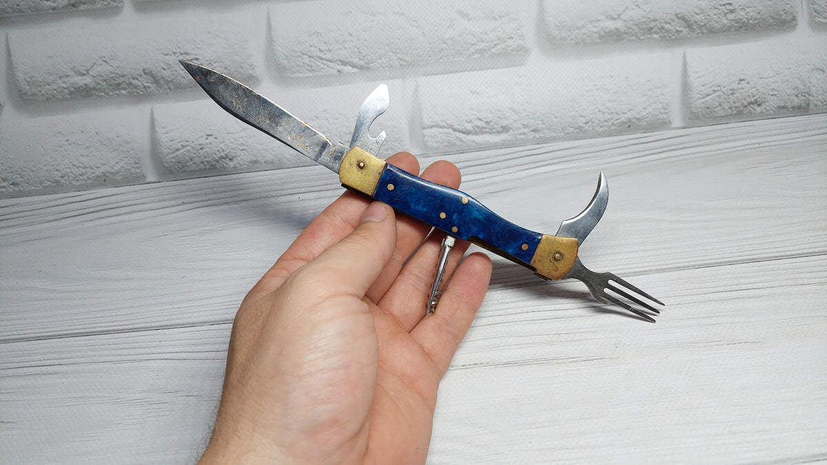 Multitool opener soviet knife Metalist Kharkov folding knife opener made in the USSR.