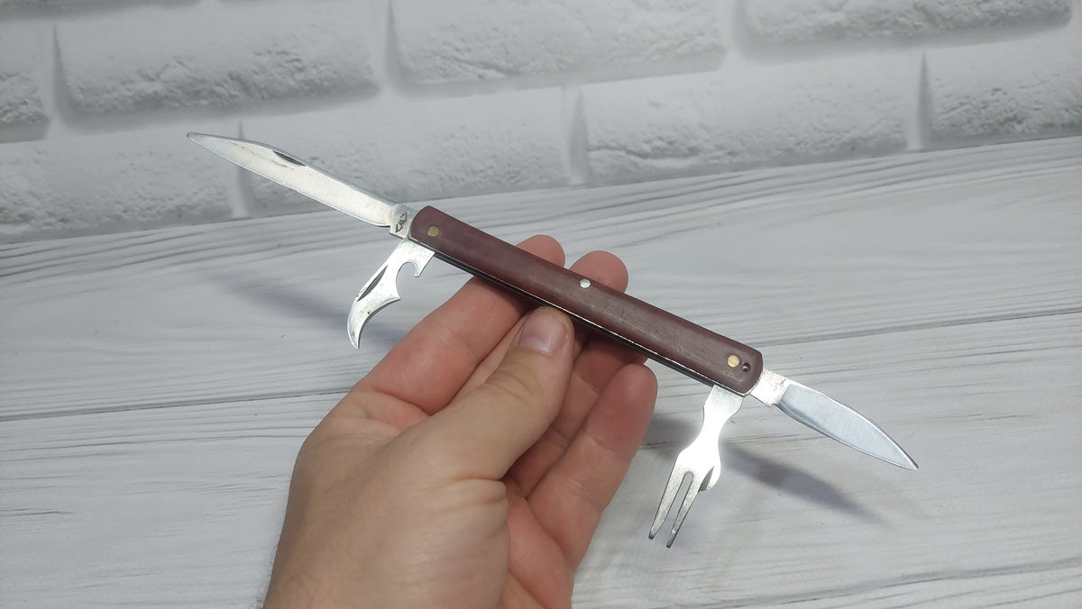Multitool opener soviet knife Metalist Kharkov folding knife opener made in the USSR.