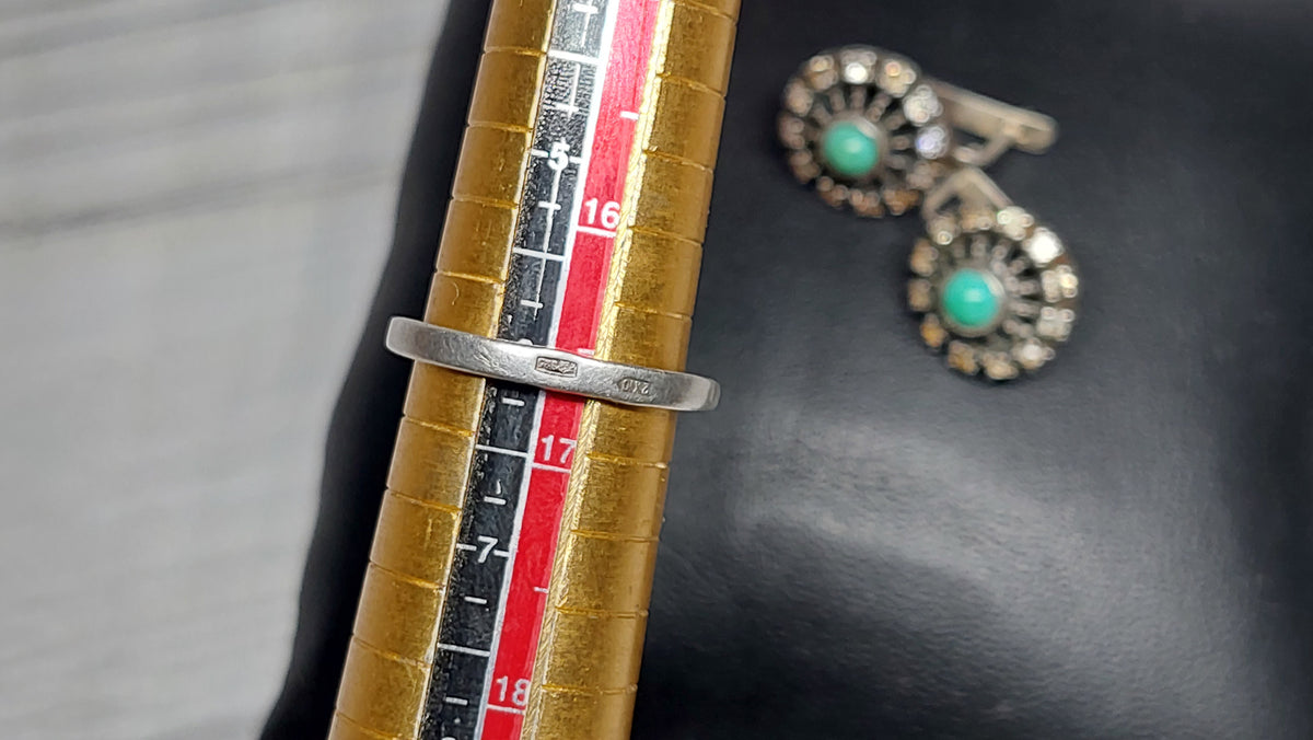 Set Soviet vintage silver ring and earrings, Silver 925 USSR