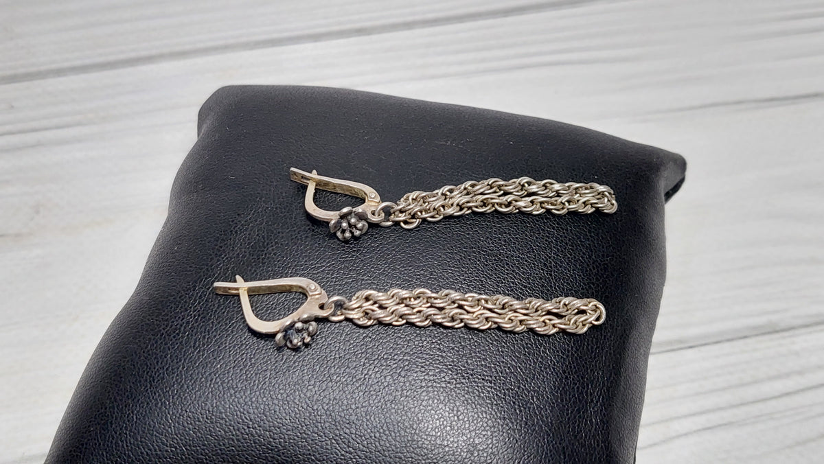 Silver Soviet earrings star 925 assay value.