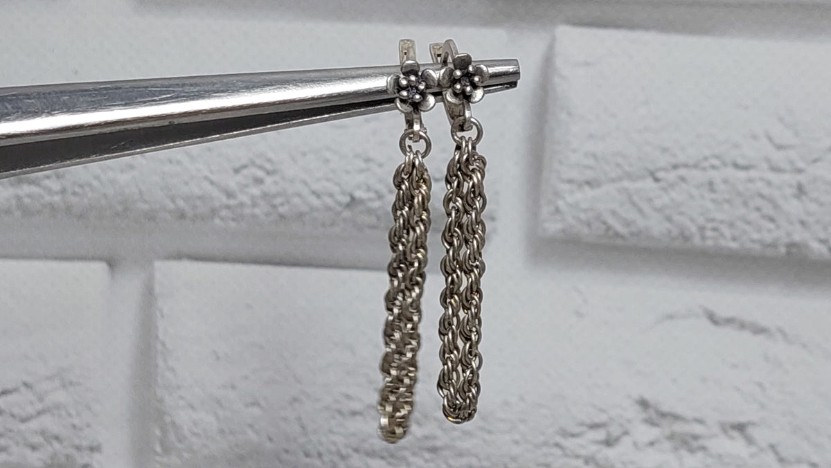 Silver Soviet earrings star 925 assay value.