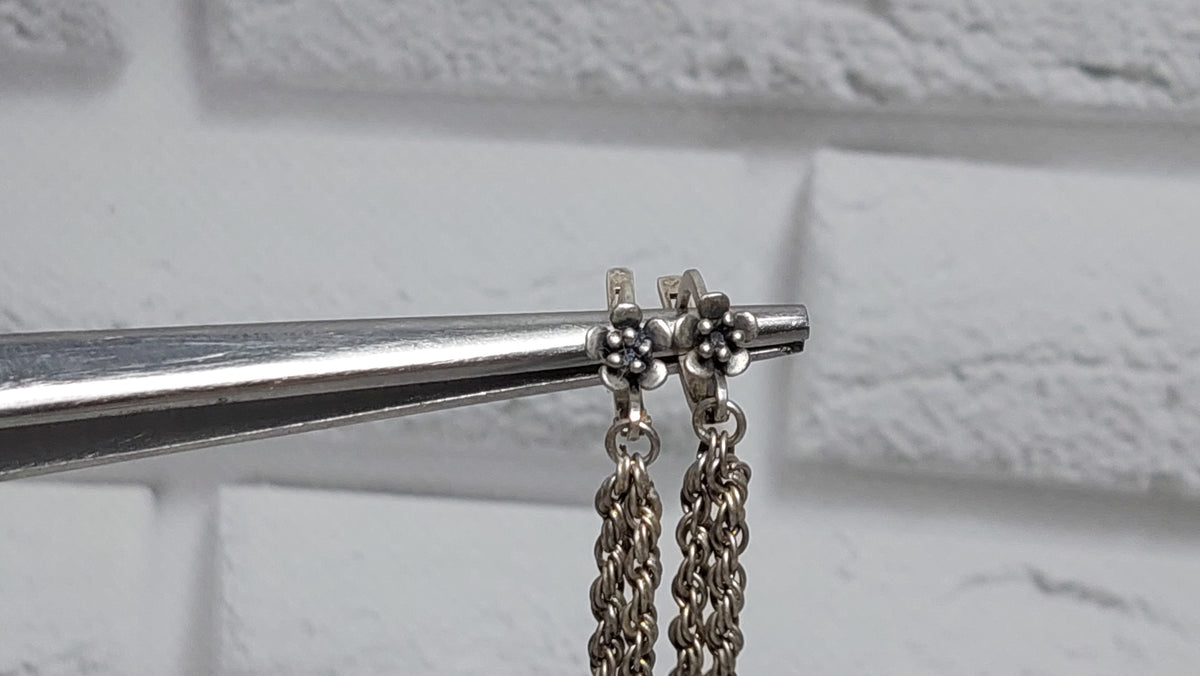 Silver Soviet earrings star 925 assay value.