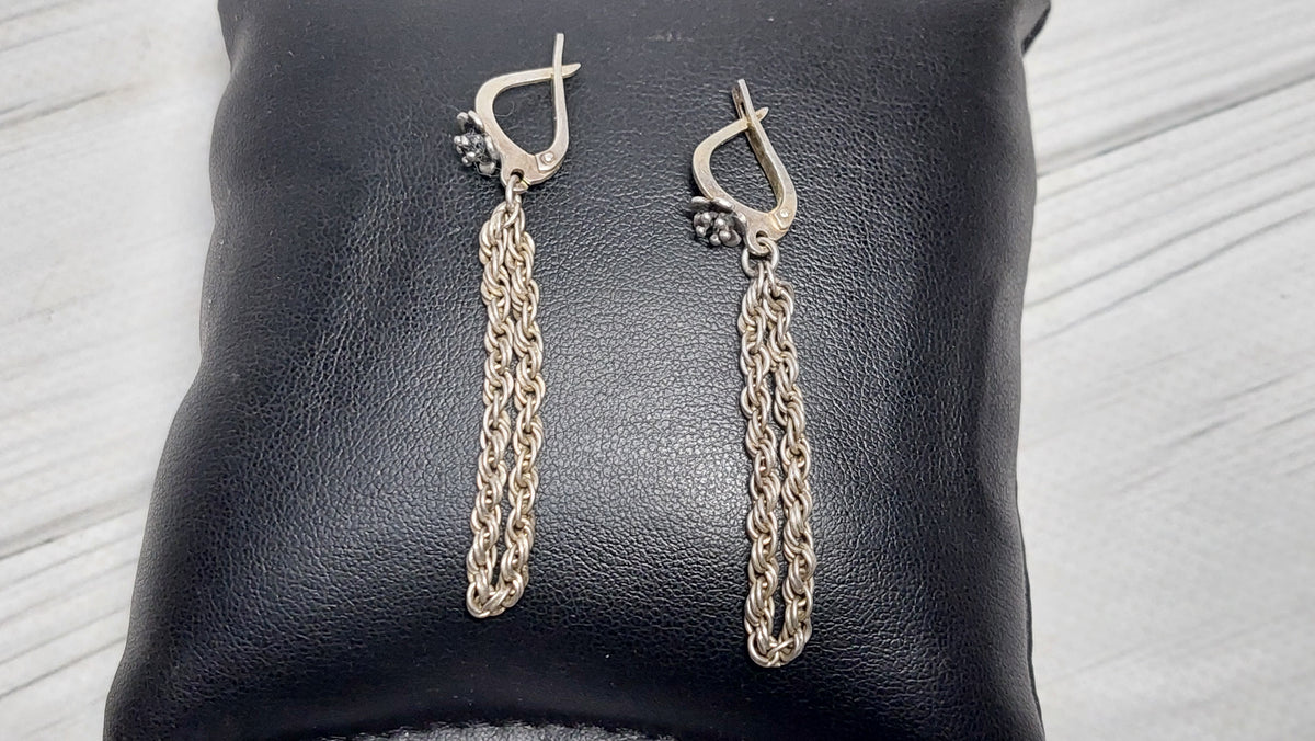 Silver Soviet earrings star 925 assay value.