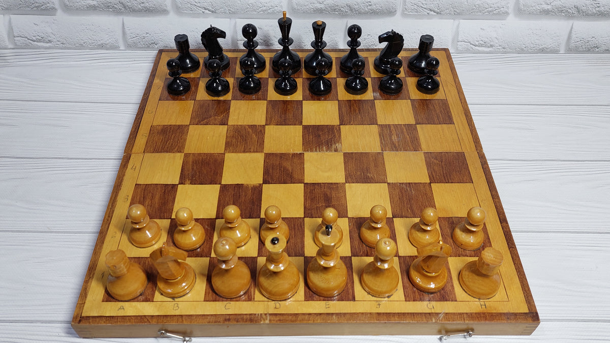 Soviet chess Valdai. Chess pieces in very good condition. Excellent gift for men, chess lovers and collectors!