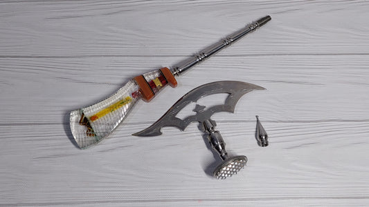 Axe, Amazing Vintage Handmade Axe With Flowers In Handle, Folding Axe, Kitchen Decor, Viking Axe, Meat Hammer, Prison Art, Unique USSR Axe
