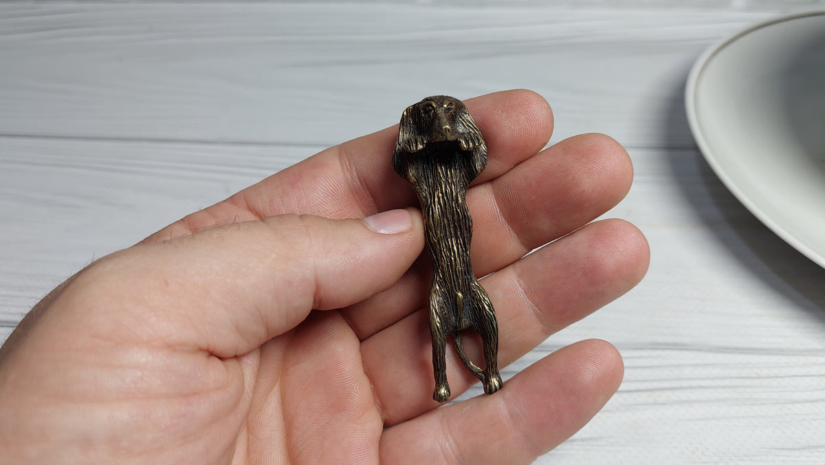 Dog for tea party decor for tea cup brass dog necessary attribute of tea party.