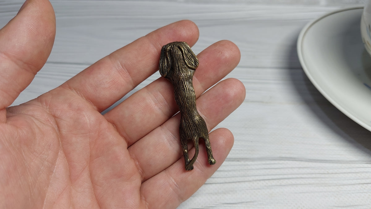 Dog for tea party decor for tea cup brass dog necessary attribute of tea party.
