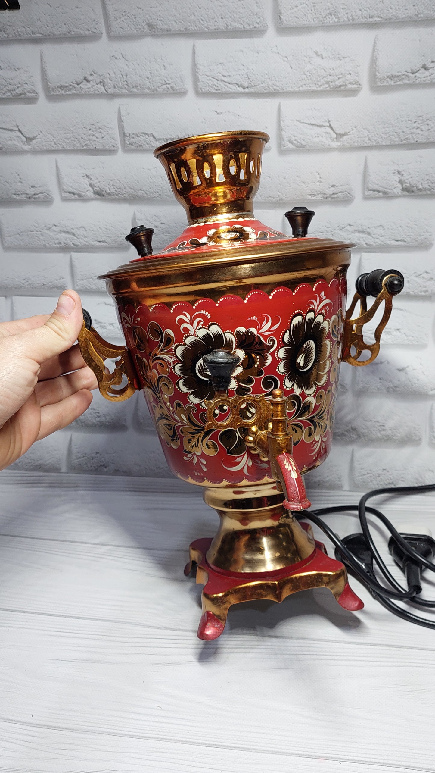 samovar, hand painted. samovar painted by hand. electric samovar. . electric samovar teapot. antique samovar