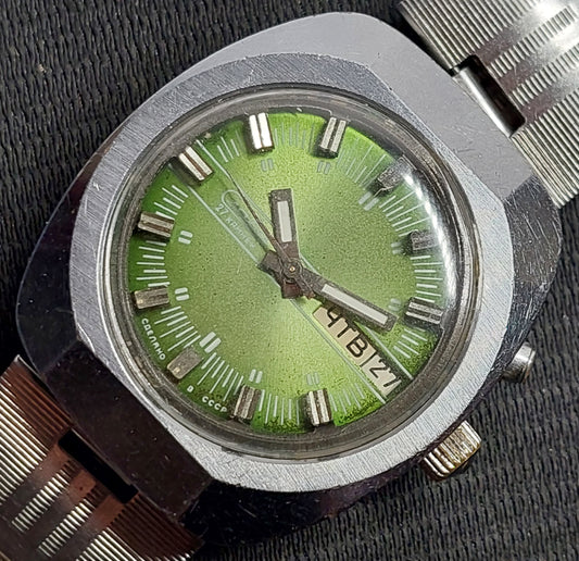 Soviet antique watch "SLAVA" Mechanical watch automatic winding, Mechanical watch USSR with automatic winding.