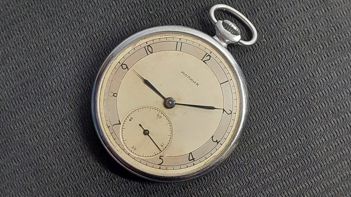 Soviet antique watch "MOLNIYA" Mechanical pocket watch, Mechanical watch USSR.