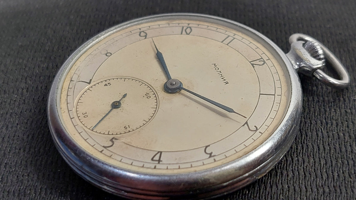 Soviet antique watch "MOLNIYA" Mechanical pocket watch, Mechanical watch USSR.