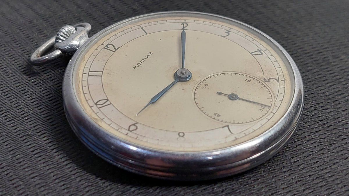 Soviet antique watch "MOLNIYA" Mechanical pocket watch, Mechanical watch USSR.