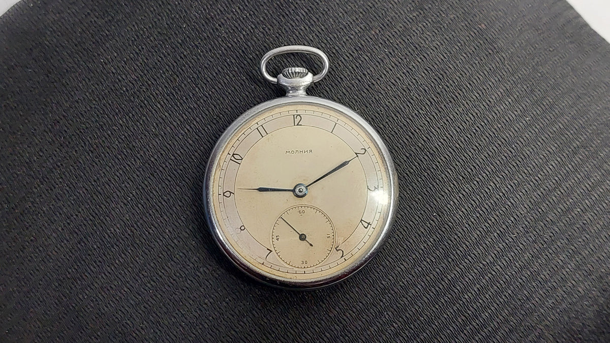 Soviet antique watch "MOLNIYA" Mechanical pocket watch, Mechanical watch USSR.