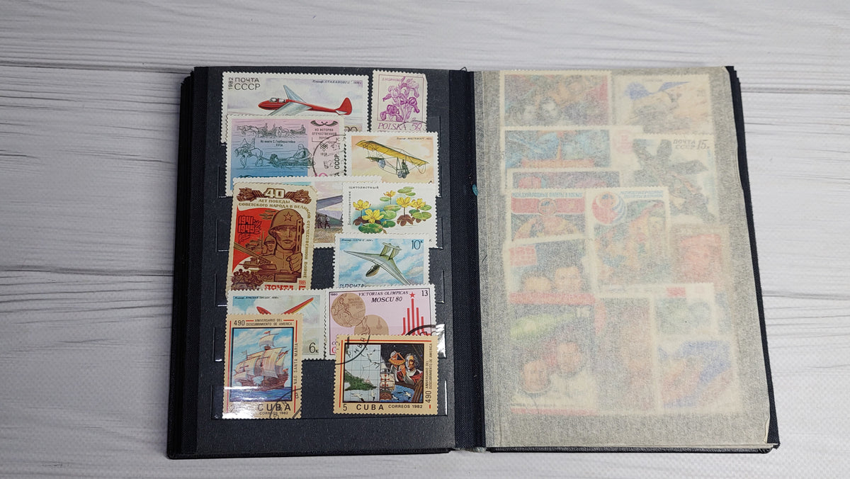 Album of collectible stamps, Soviet stamps in the amount of 364 pieces