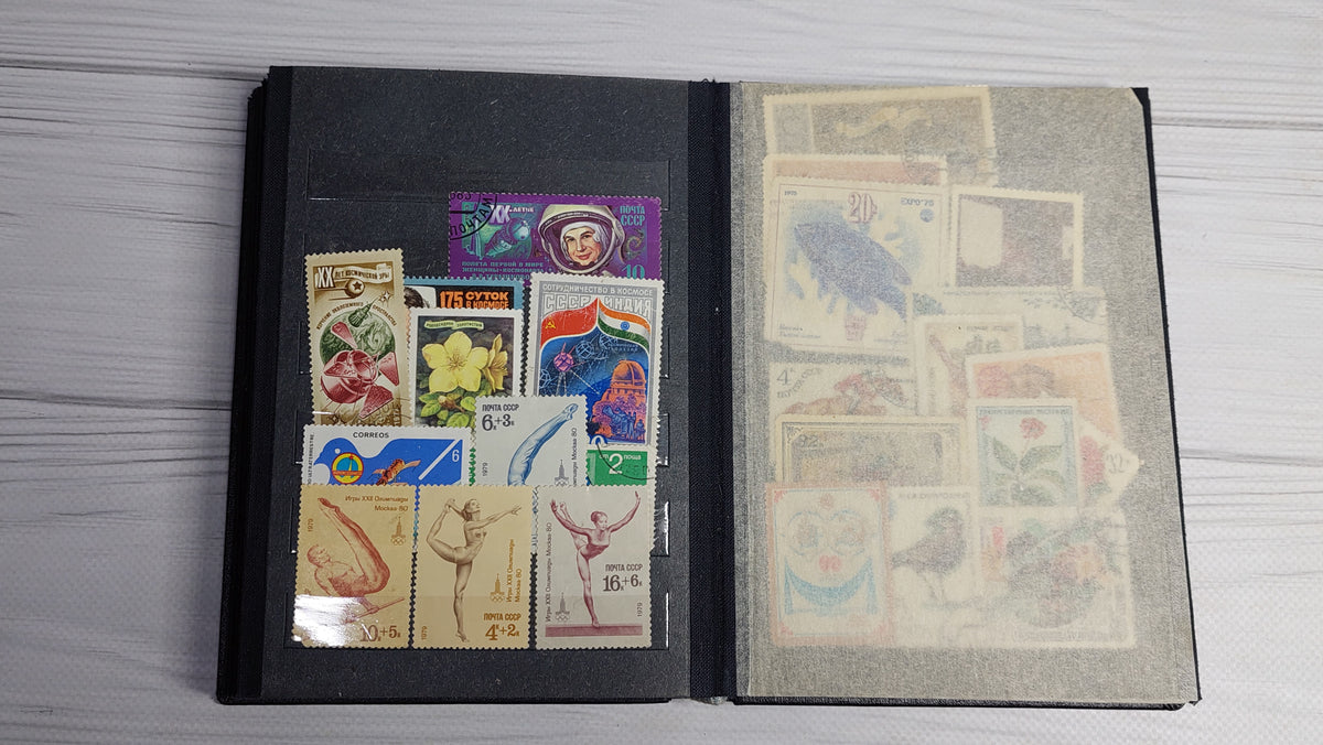 Album of collectible stamps, Soviet stamps in the amount of 364 pieces
