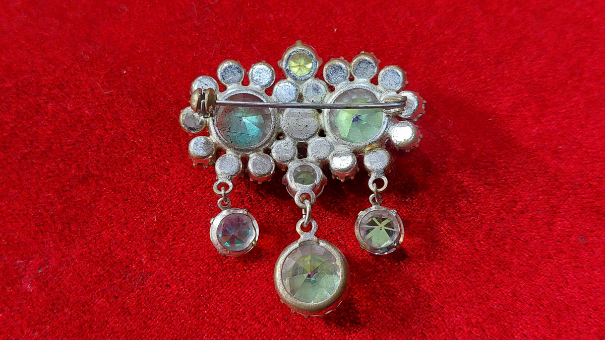 Vintage brooch, Czechoslovakian vintage, rock crystal, 60's, brooch.