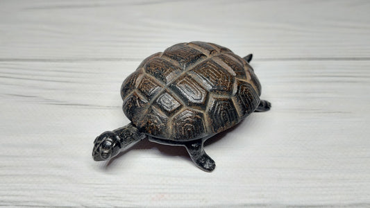 Antique Cast Turtle Ashtray Box, Kasli.